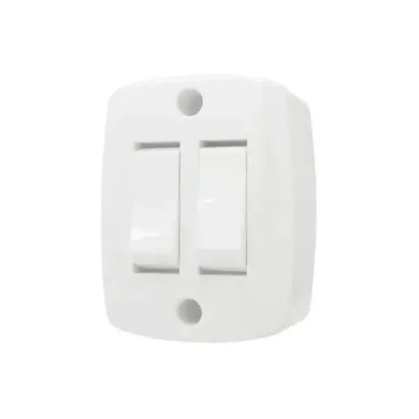 Interruptor Duplo Simples De Sobrepor Ilumi 6A 250V 16562 Branco (MP)