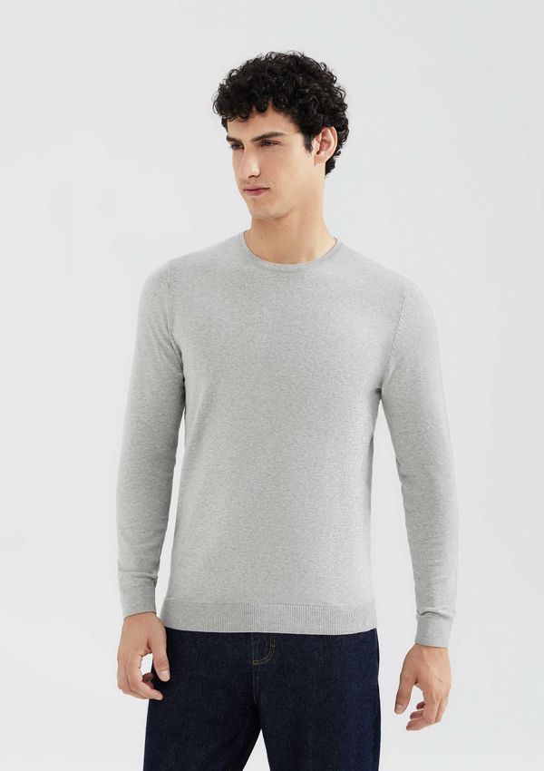 Suéter Básico Masculino Regular - Cinza M