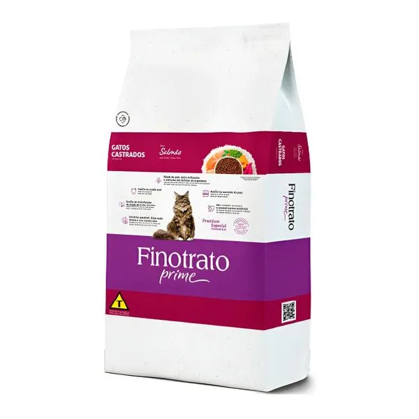 Ração Gatos Castrados Finotrato Prime Salmão 3kg (MP)