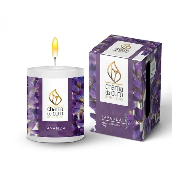 Vela Perfumada Lavanda 60g - Chama de Ouro
