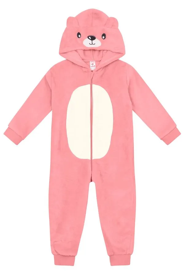 Pijama macacão unissex infantil peluciado Brandili -3