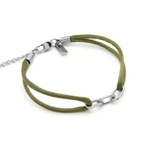 Pulseira Matiz Eco Verde Militar e Aço Verde Militar Ajustável