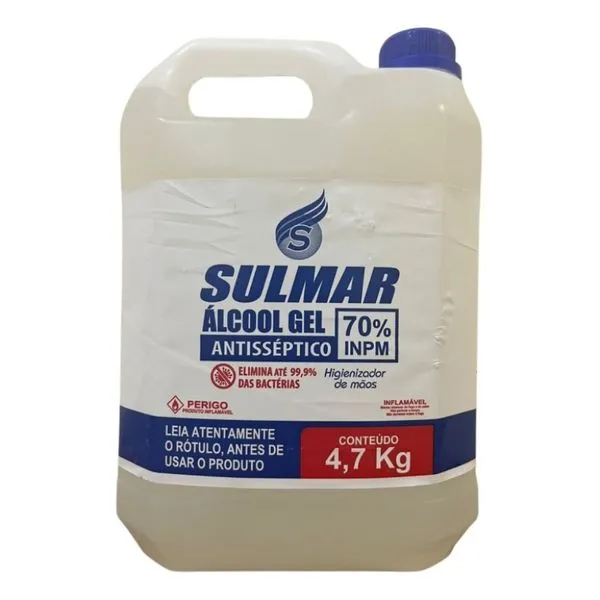 Alcool Gel 70º 5l Sulmar Antisséptico E Bactericida