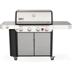 Churrasqueira a Gás Genesis S-435 em Aço Inox com Acendimento Rápido e Controle de Temperatura Weber Churrasqueira a Gás Genesis S-435 Aço Inox Acendimento Rápido Weber