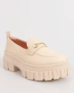 Sapato Mocassim Loafer Feminino Ramarim Tratorado Bege 37