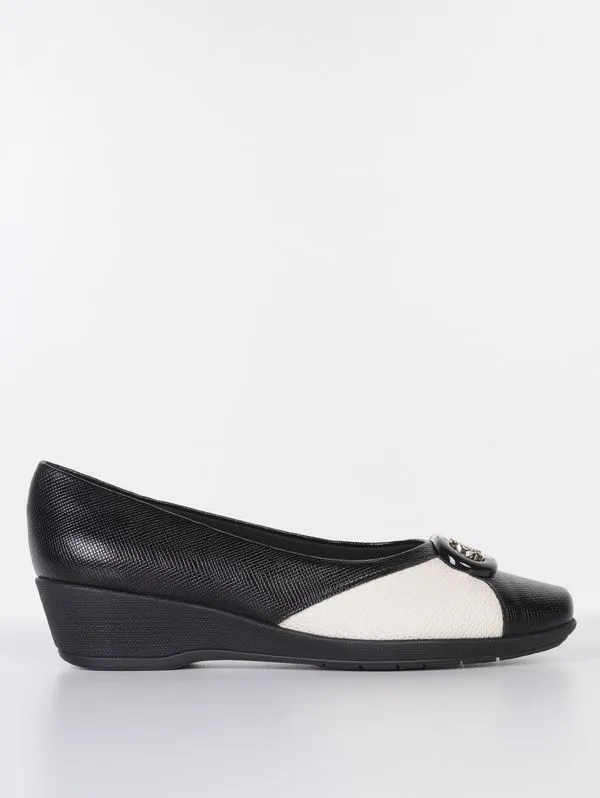 Sapato Anabela Piccadilly Feminino PRETO/OFF WHITE 39