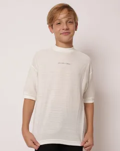 Camiseta Juvenil Algodão Texturizado Off White 12