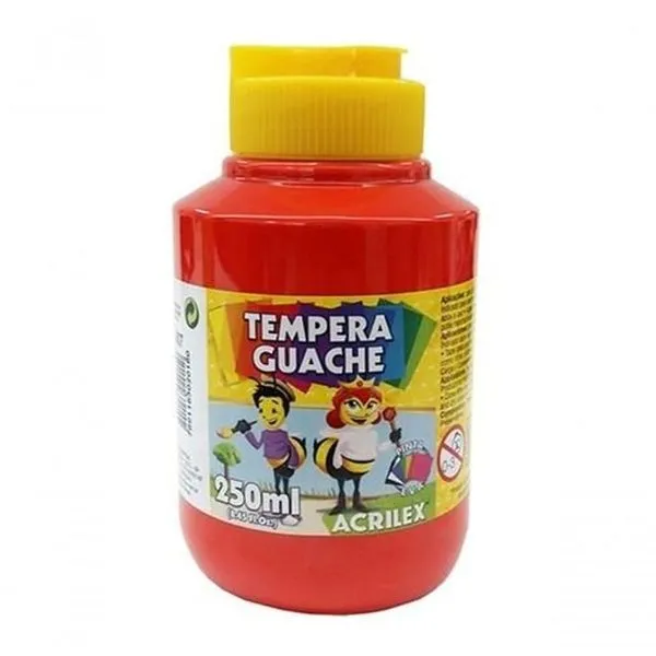 Tinta Guache Acrilex Guache 250ml Acrilex Vermelho Não Tóxica Solúvel em Água Pote 250ML 1 Unidade Vermelho Tinta Guache Acrilex Guache 250ml Vermelho Não Tóxica Solúvel em Água Pote 250ML 1 Unidade