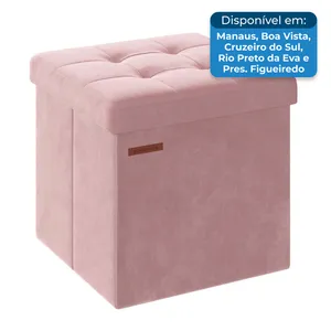 Puff Dobrável Songmics 38cm Rosa A-BI