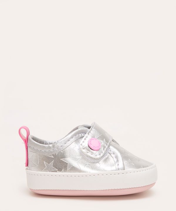 tênis infantil com velcro estrelas pimpolho prata 1