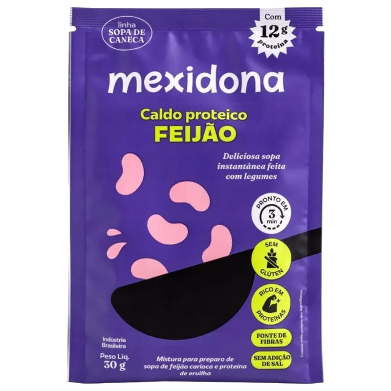 Sopa de Caneca Proteica de Feijão Sem Glúten, Vegana Mexidona 30g