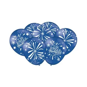 Balão Redondo 9" Festcolor Feliz Aniversário 25 Unidades 23cm Azul Escuro (MP)