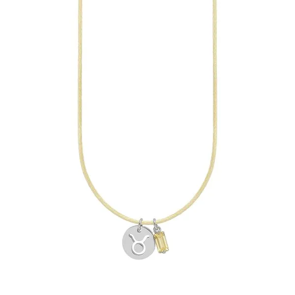 Colar de Signo Touro Amarelo com Zircônia e Aço Amarelo Ajustável