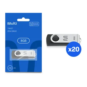 Combo 20 unidades do Pen Drive Twist 8GB USB Leitura 10MB/s e Gravação 3MB/s Preto Multilaser- PD5871K PD5871K