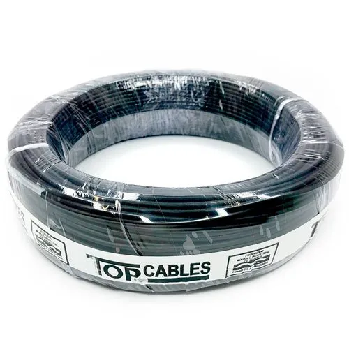 Cabo Elétrico 6mm Peça Com 100 Metros Top Cables Preto (MP)