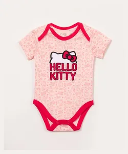 body infantil manga curta hello kitty rosa 18-24