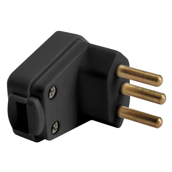 Plugue Macho 2P +T NBR/A10 Preto Corpo Triangular - Tramontina