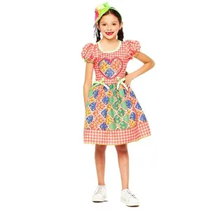 Vestido Junino Infantil Estampa Quitéria Tamanho G JN7027G - Fantasias Super
