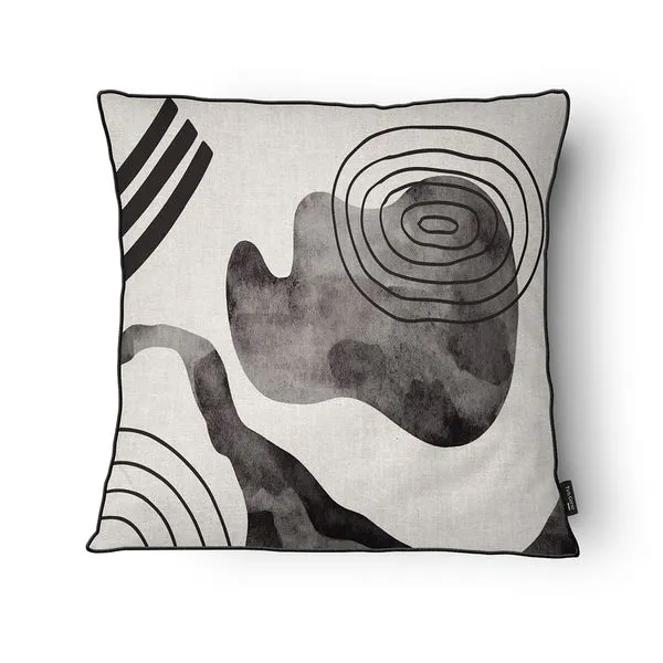 Capa Almofada Essência ES24112C Veludo Com Cordão Abstrata Cinza 43x43cm ES24112C - Tuti Gottô