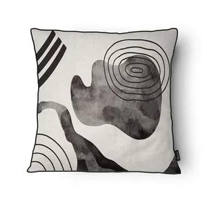 Capa Almofada Essência ES24112C Veludo Com Cordão Abstrata Cinza 43x43cm ES24112C - Tuti Gottô