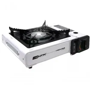 Fogão a Gás Portátil Nautika 2,8KW em Aço Inoxidável com Ignição Automática Branco Frontier Fogareiro Portátil a Gás Glp Fogao Eletrico a Gas Portatil Nautika Branco Frontier