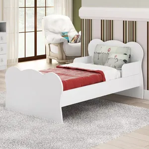 Mini Cama Infantil com Proteção Lateral Arco-íris Branco