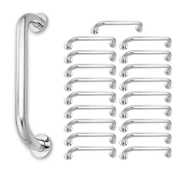 Kit 19 Alças de Apoio Reta em Aço Inox 30cm para Banheiro Cadeirante Idoso Gestante Inox Kit 19 Alças de Apoio Aço Inox 30cm Banheiro Acessibilidade Inox