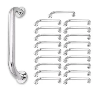 Kit 19 Alças de Apoio Reta em Aço Inox 30cm para Banheiro Cadeirante Idoso Gestante Inox Kit 19 Alças de Apoio Aço Inox 30cm Banheiro Acessibilidade Inox