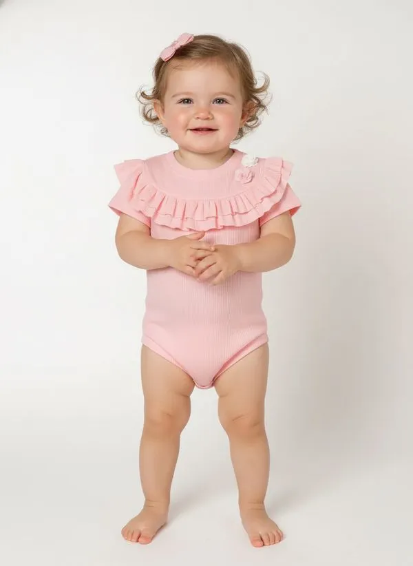 Body Canelado Infantil Para Menina - ROSA 2