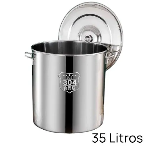 Panela para Sopa de Aço Inoxidável com Tampa Tao 35L T-BI