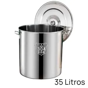 Panela para Sopa de Aço Inoxidável com Tampa Tao 35L T-BI
