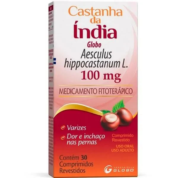 Castanha da India 100mg 30 Comprimidos Revestidos Globo Pharma