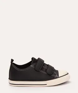 tênis infantil com tiras e velcro preto 23