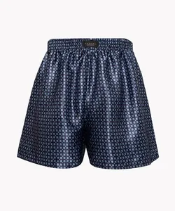 cueca samba canção acetinada geométrica azul marinho P
