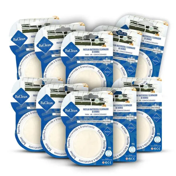 Kit com 10 Pastilhas Bactericida Aromatizante para Ar Condicionado Neutra