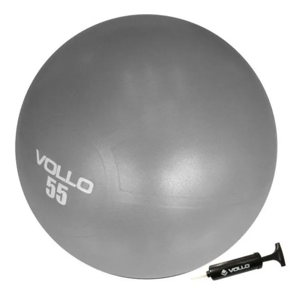 Bola Suíça de Ginástica Pilates 55cm com Bomba Cinza Vollo Sports para Exercícios e Fisioterapia Bola Suíça de Ginástica Pilates 55cm com Bomba Cinza Vollo Sports para Treinos de Equilíbrio