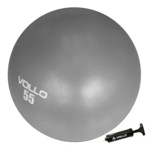Bola Suíça de Ginástica Pilates 55cm com Bomba Cinza Vollo Sports para Exercícios e Fisioterapia Bola Suíça de Ginástica Pilates 55cm com Bomba Cinza Vollo Sports para Treinos de Equilíbrio