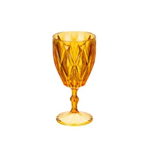 Taça Plástica Diamante Amarela 300ml de Plástico - Plastifesta
