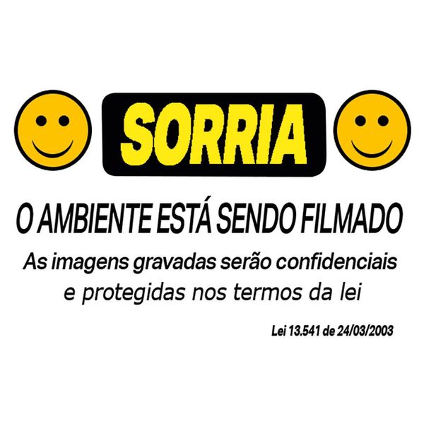 Placa de Aluminio "sorria Voce ESTA Sendo Filmado" Lei 20X12
