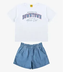 Conjunto Blusa com Shorts Menina Rovi Kids Branco 14