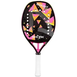 Raquete de Beach Tennis Bt Boost Pro 21mm Carbono 3k EVA Soft Grey Rosa Shark Pró Raquete de Beach Tennis Bt Boost Pro 21mm Carbono 3k Rosa Shark Pró