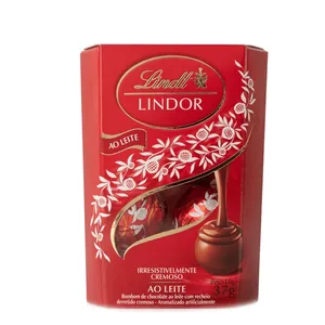 Caixa de Bombons Chocolate Lindt Lindor Ao Leite 37g Com 3 unidades