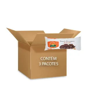 Biscoito Termogênico Zero Glúten Canela c/ Chocolate Natural Life contendo 3 pacotes de 140g cada