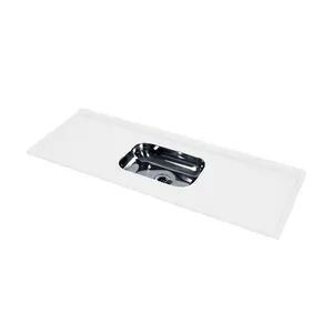 Pia de mármore 120x54cm branca Decoralita