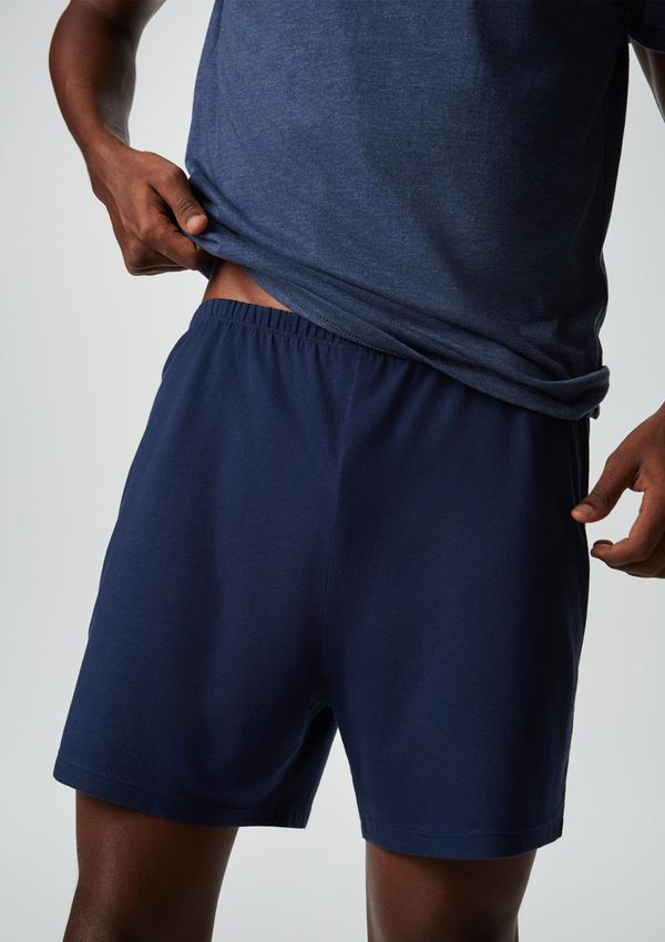 Pijama Curto Masculino Em Algodão - Azul G