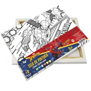 KIT TELA PINTURA COM PINCEL GUACHE HOMEM ARANHA 4750DAC