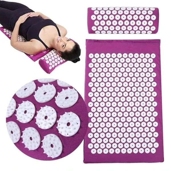 Tapete de Acupuntura para Yoga com Travesseiro e Colchonete Kit para Relaxamento e Durabilidade Preto Prática Tapete de Acupuntura para Yoga Kit com Travesseiro e Colchonete Robusto Preto Prática