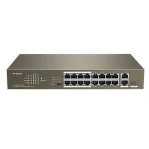 Switch IP-COM 16 Portas PoE 10/100 16P+1SFP não Gerenciável Giga Metal