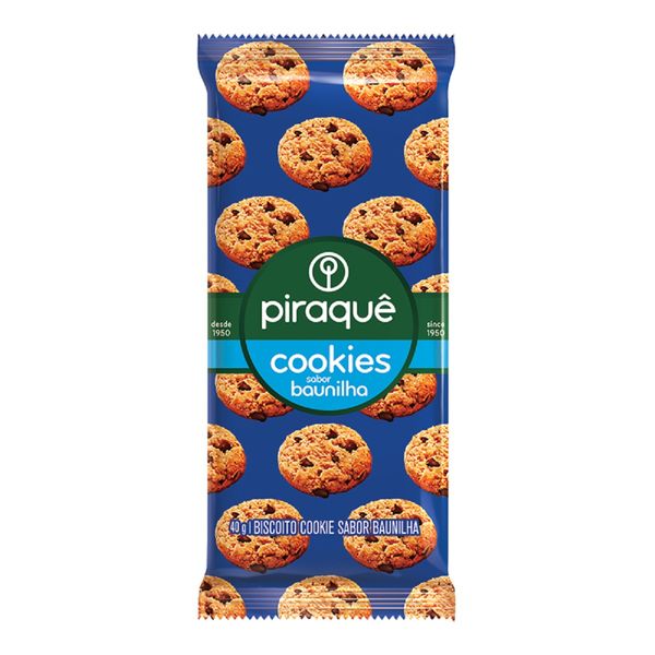 Biscoito Cookies Piraquê Sabor Baunilha com Gotas de Chocolate 40g