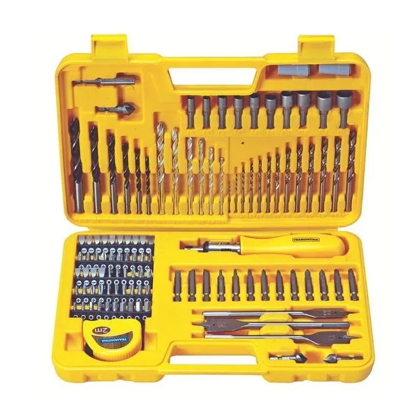Maleta Plástica com Brocas e Ponteiras Doméstico 110 Peças 43145110 para Perfuração e Parafusamento Tramontina Maleta Plástica com Brocas e Ponteiras 110 Peças 43145110 para Uso Doméstico Tramontina
